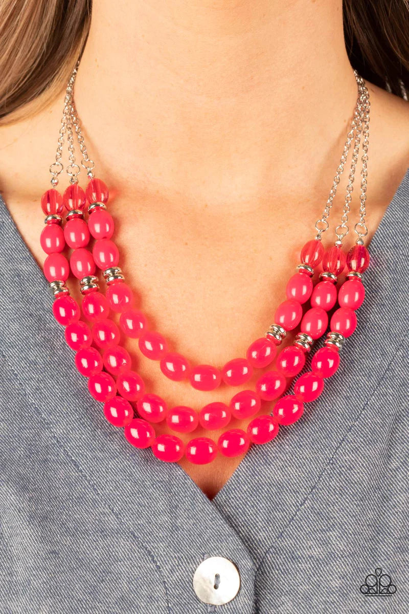 Coastal Cruise - Pink necklace C001