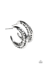 Load image into Gallery viewer, Wanderlust Wilderness - Silver hoop earring A077B

