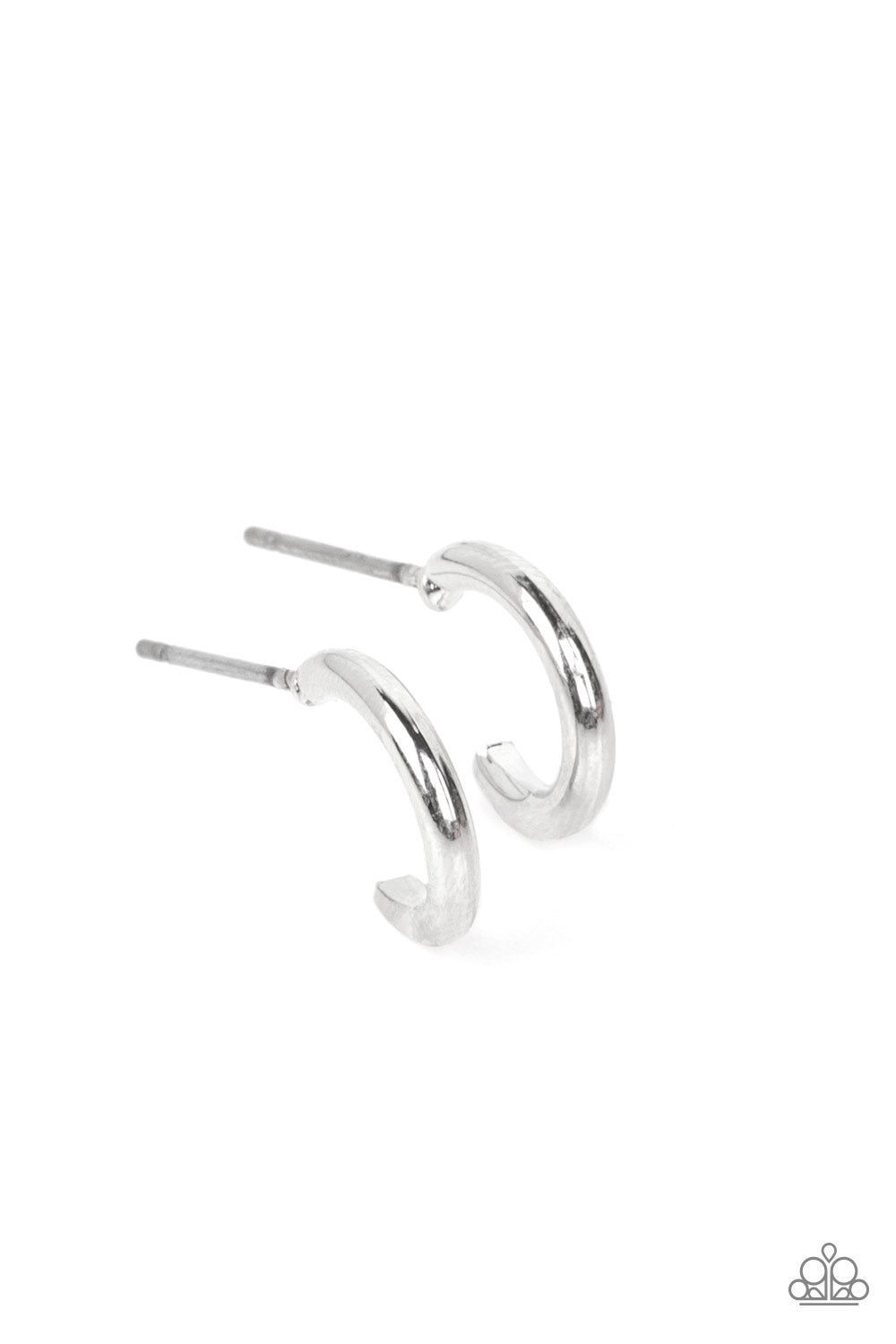 Skip the Small Talk - Silver hoop earring  B094