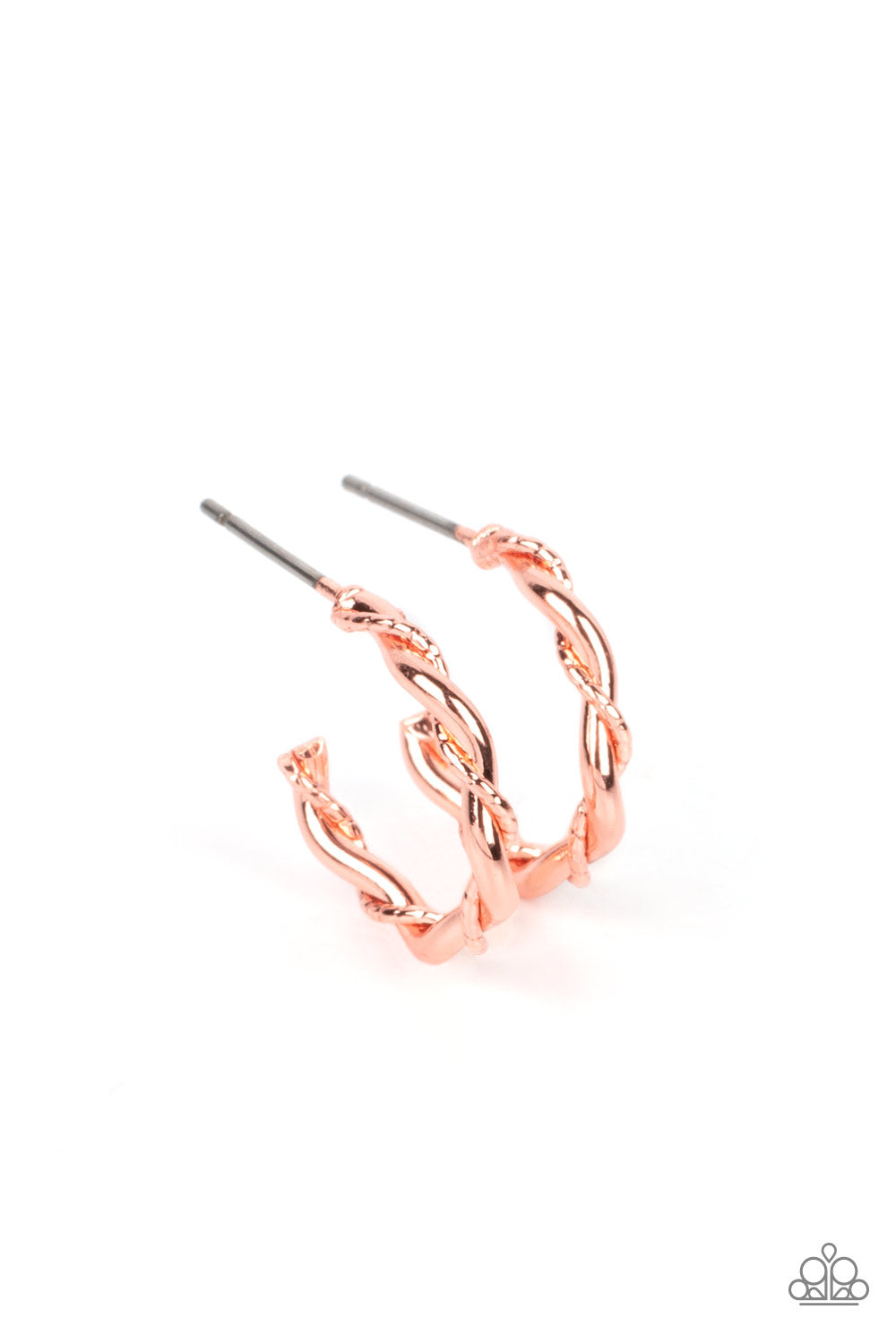 Irresistibly Intertwined - Copper hoop earring 1795B