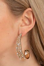 Load image into Gallery viewer, Cold as Ice - Gold hoop earring D047
