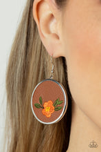 Load image into Gallery viewer, Prairie Patchwork - Orange earring 1839

