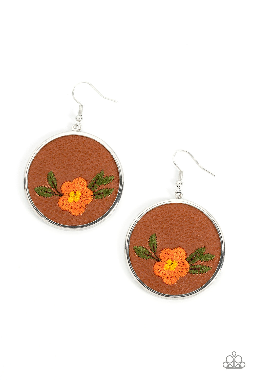 Prairie Patchwork - Orange earring 1839