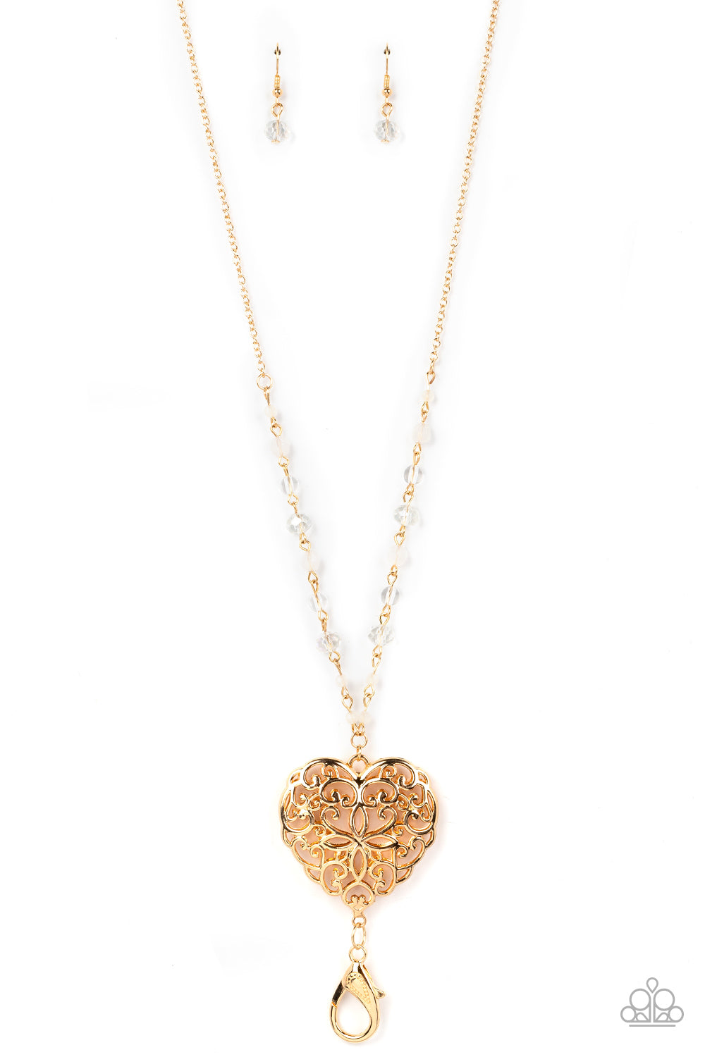 Doting Devotion - Gold lanyard necklace C023G