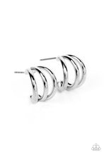 Load image into Gallery viewer, TRIPLE Down - Silver hoop earring C029
