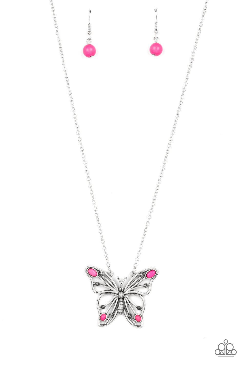 Badlands Butterfly - Pink necklace B009