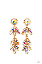 Load image into Gallery viewer, Space Age Sparkle - Gold post earring D003
