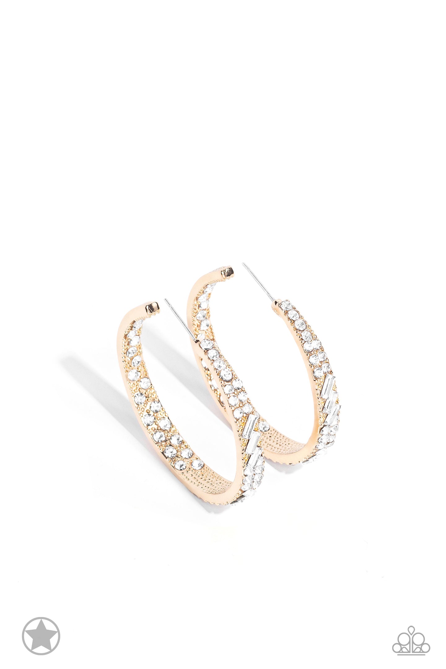 GLITZY By Association - Gold hoop earring D037