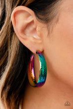 Load image into Gallery viewer, Futuristic Flavor- Multi SEPTEMBER 2022 LOP hoop earring A018
