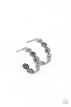 Load image into Gallery viewer, Floral Fad - Silver hoop earring B111
