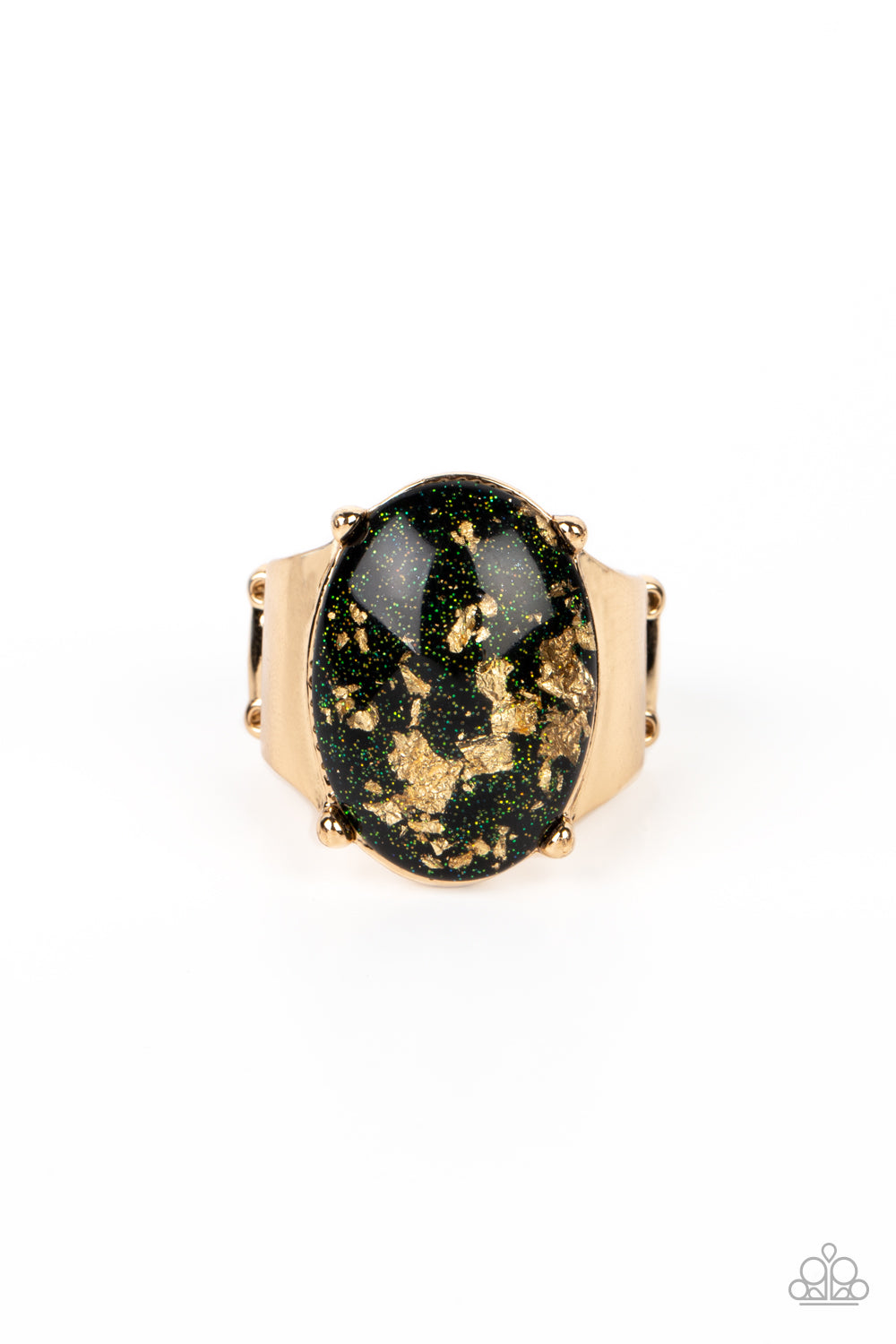 Gold Leaf Glam - Black ring A080