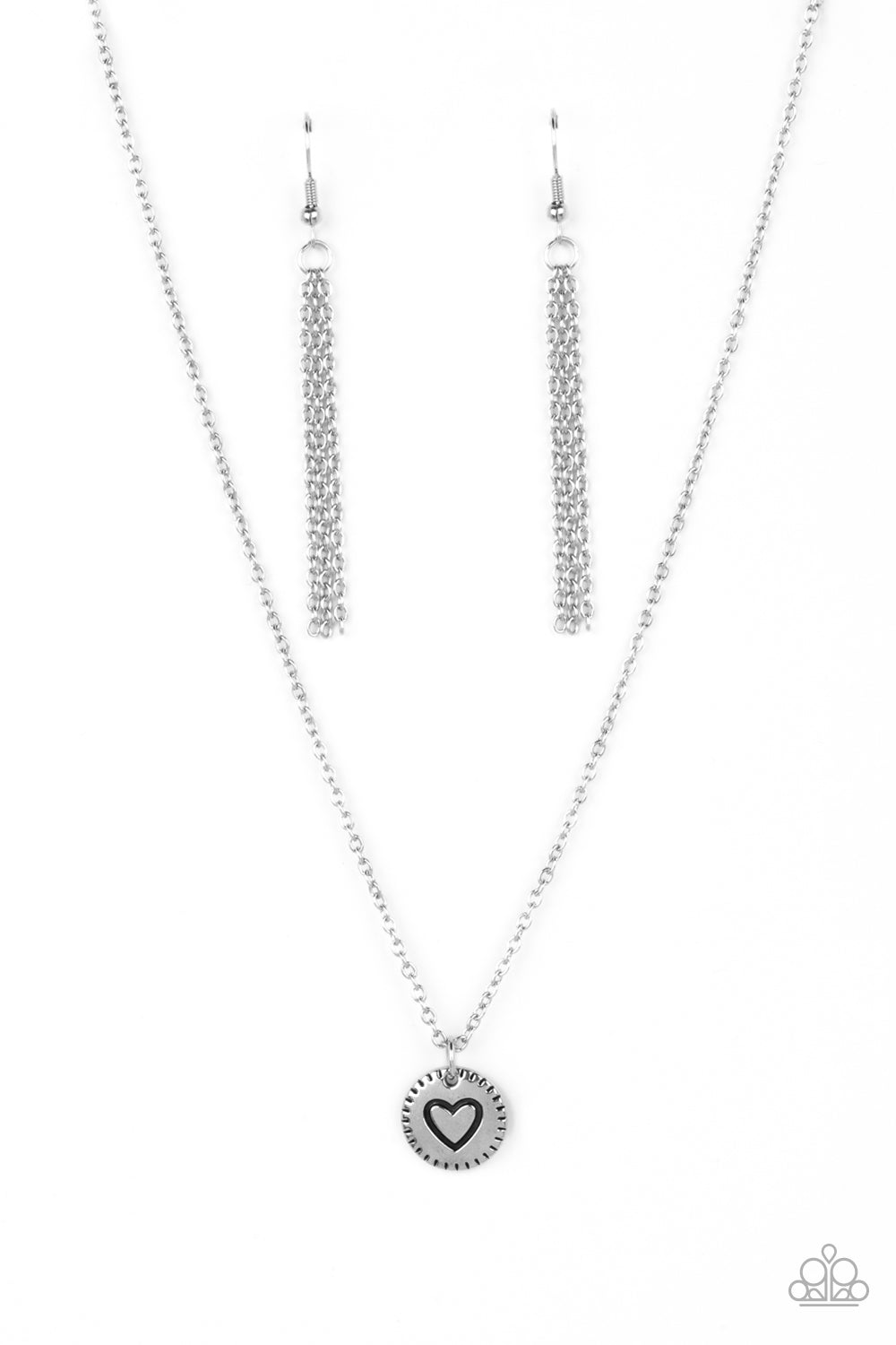 Stamped Sentiment - Silver necklace B119