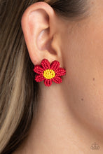 Load image into Gallery viewer, Sensational Seeds - Red post earring B115
