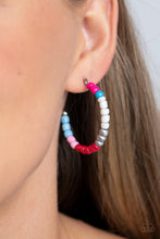 Load image into Gallery viewer, Multicolored Mambo - Pink Multi hoop earring D046
