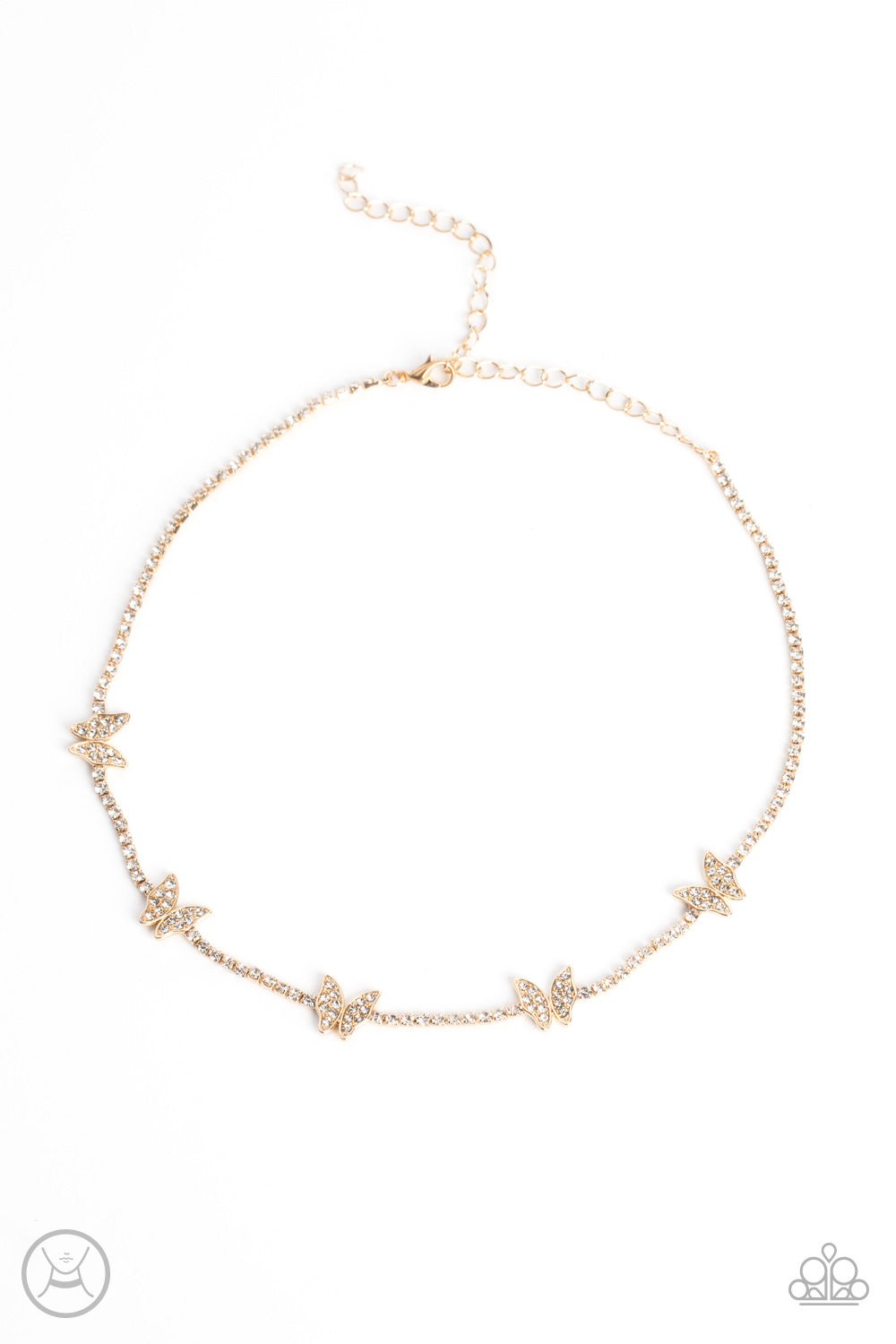 Fluttering Fanatic - Gold choker necklace A079
