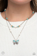 Load image into Gallery viewer, Free-Spirited Flutter - Blue necklace B122
