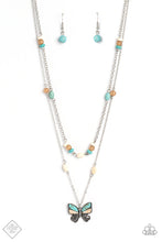 Load image into Gallery viewer, Free-Spirited Flutter - Blue necklace B122
