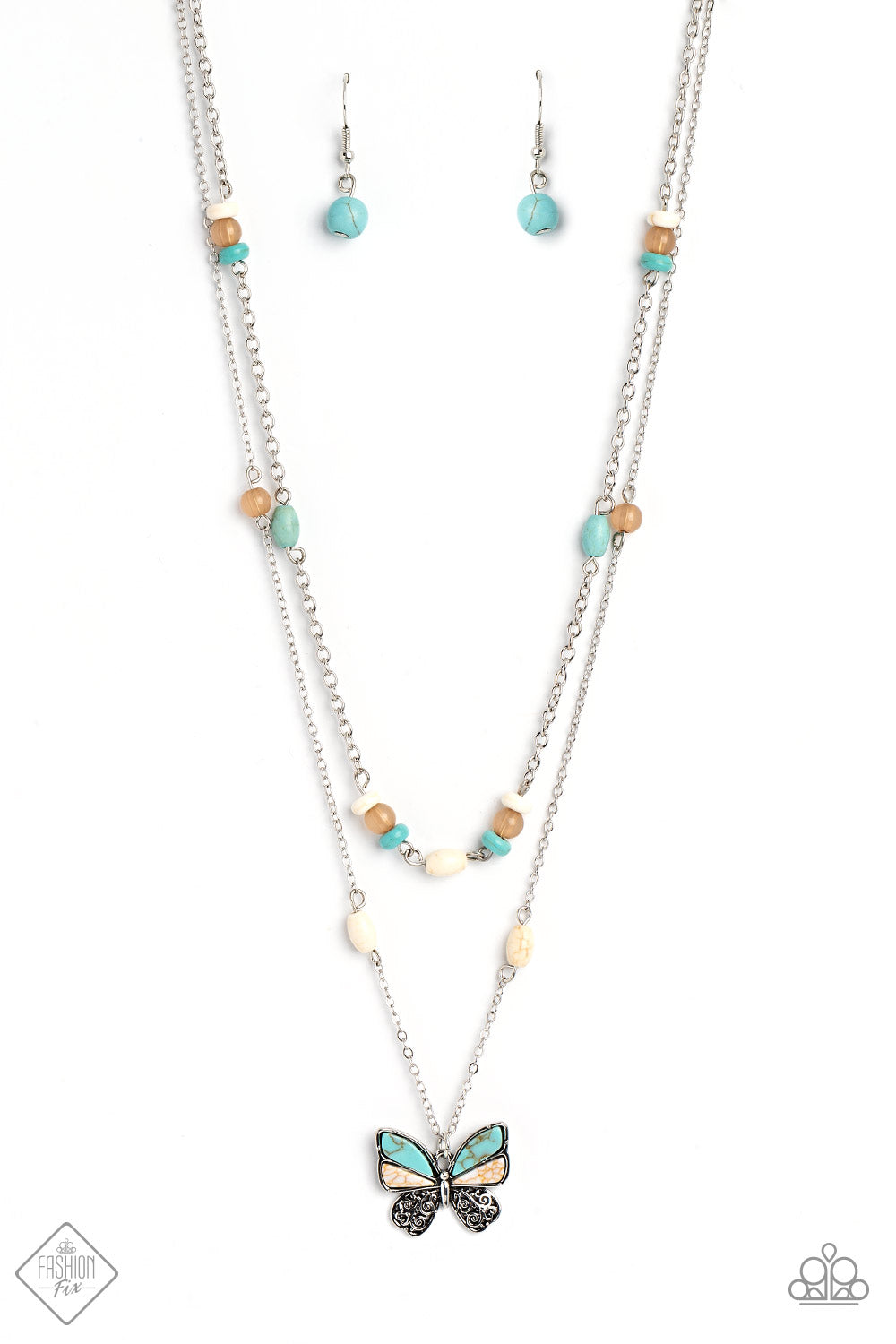 Free-Spirited Flutter - Blue necklace B122