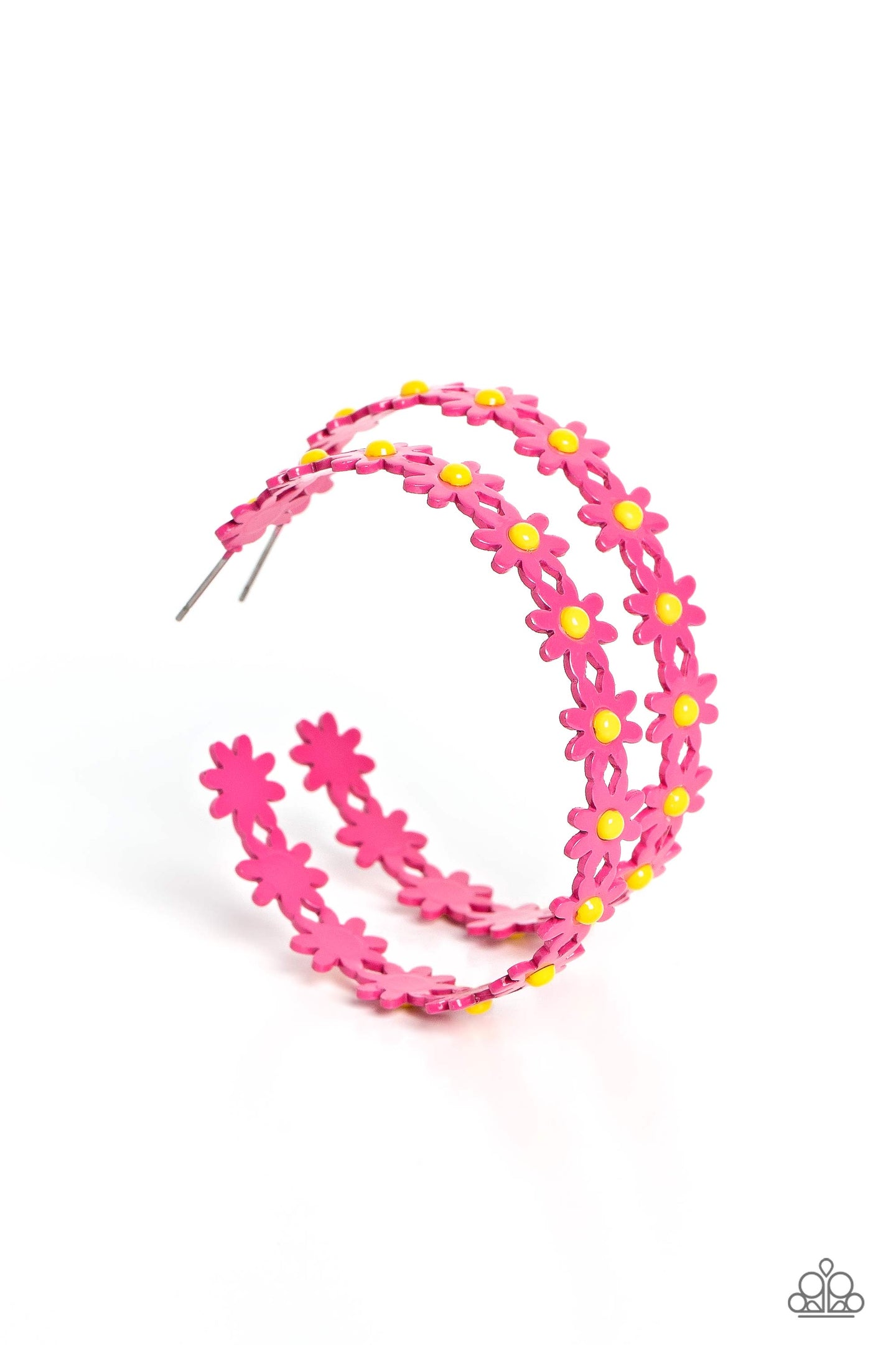 Daisy Disposition - Pink hoop earring B099