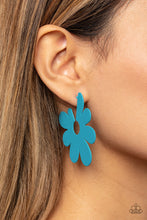 Load image into Gallery viewer, Flower Power Fantasy - Blue hoop earring B103
