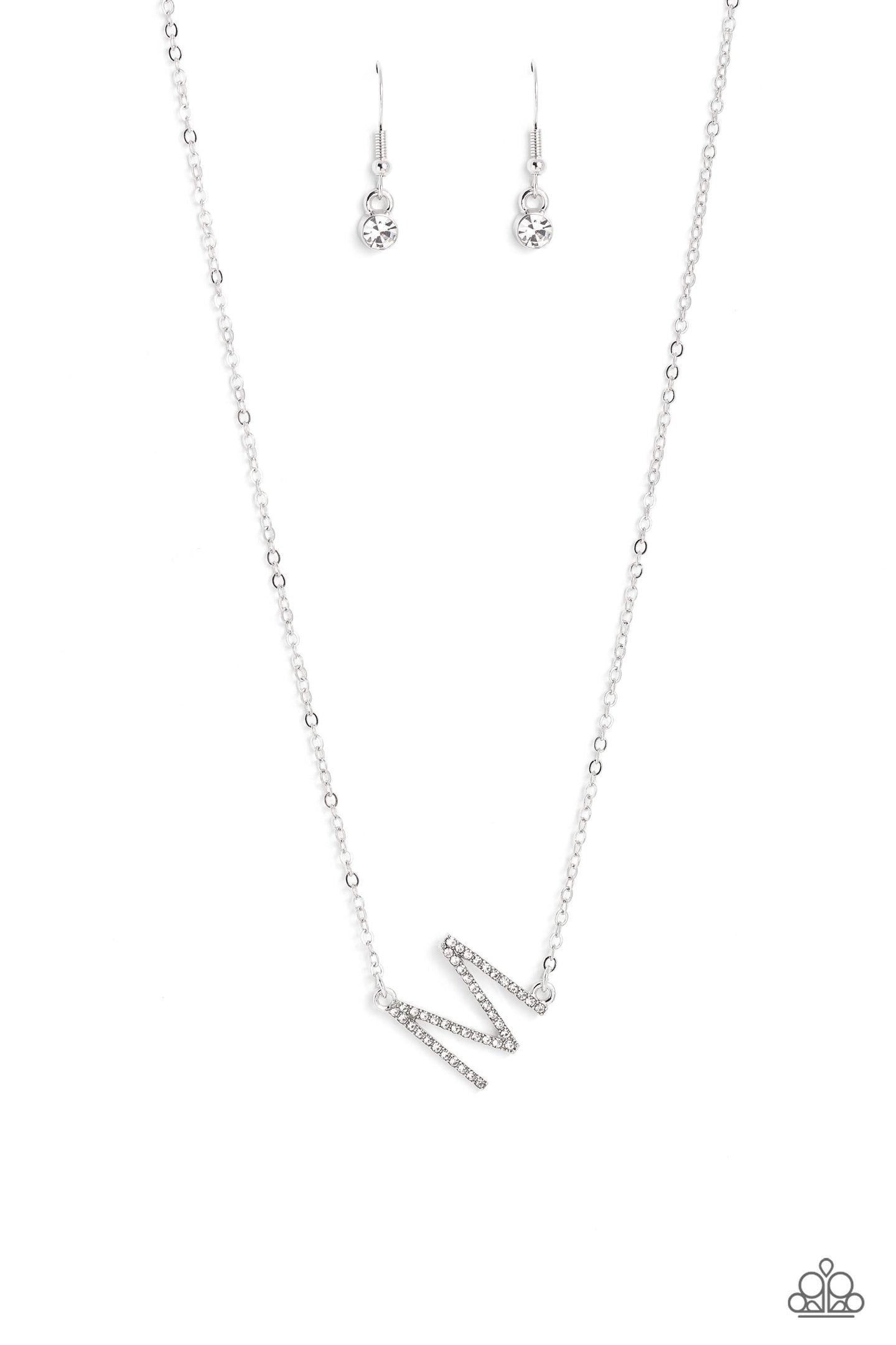 INITIALLY Yours - M - White necklace D017
