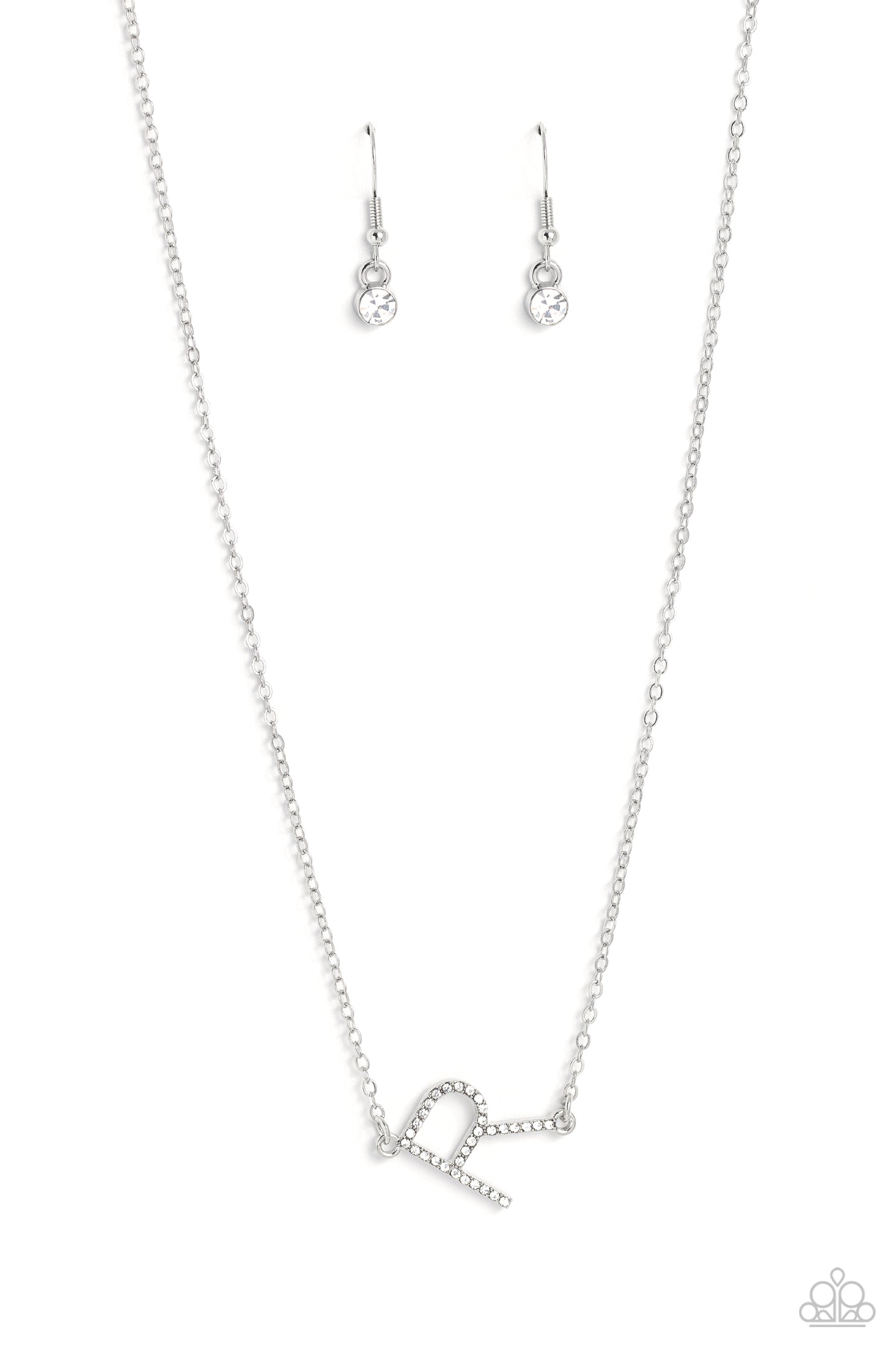 INITIALLY Yours - R - White necklace D017