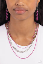 Load image into Gallery viewer, Mardi Gras Mayhem - Pink necklace D029
