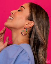 Load image into Gallery viewer, Striped Sweethearts - Multi hoop earring A039
