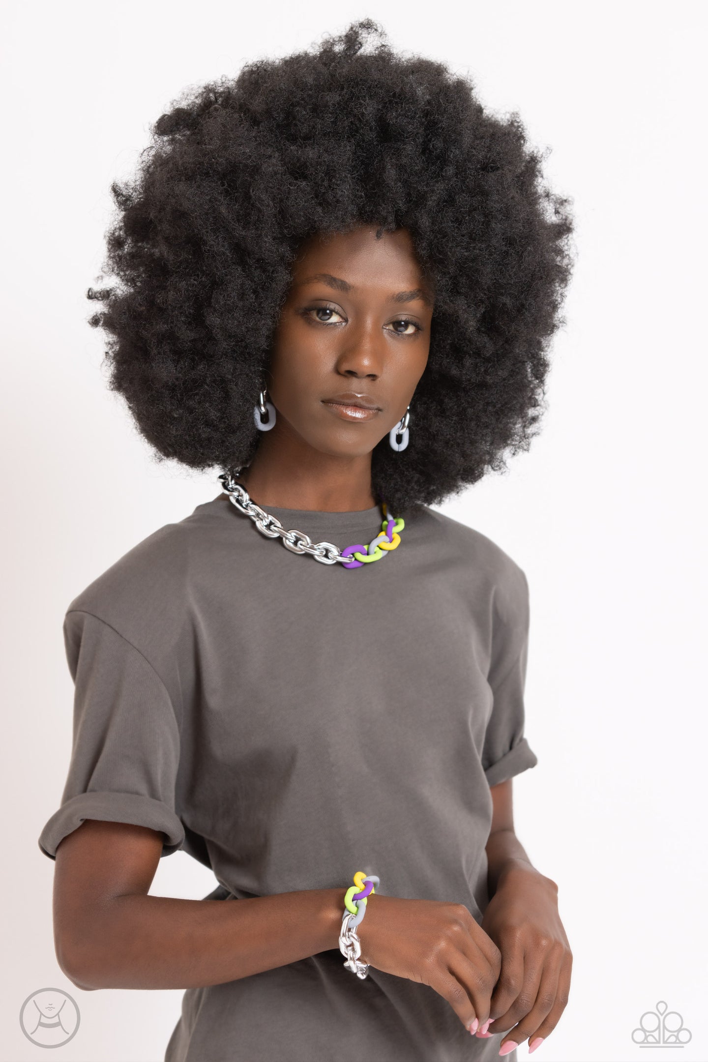Contrasting Couture - Silver necklace plus matching bracelet MR1