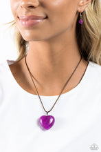 Load image into Gallery viewer, Serene Sweetheart - Purple necklace A067
