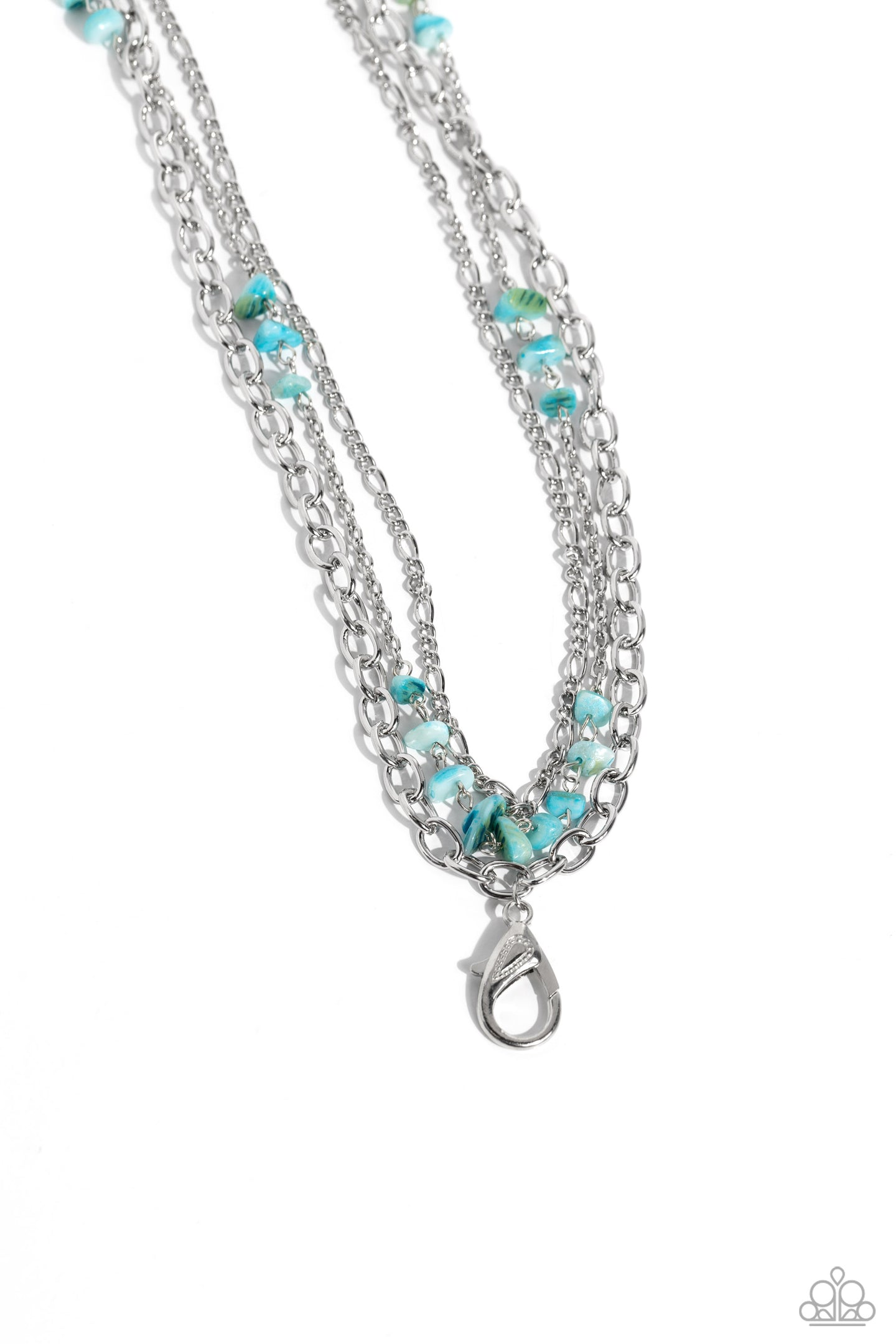 Seize the Stacks - Blue lanyard necklace A067