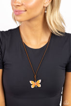 Load image into Gallery viewer, Winged Wanderer - Orange necklace D058

