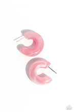 Load image into Gallery viewer, Acrylic Acclaim - Pink hoop earring A046
