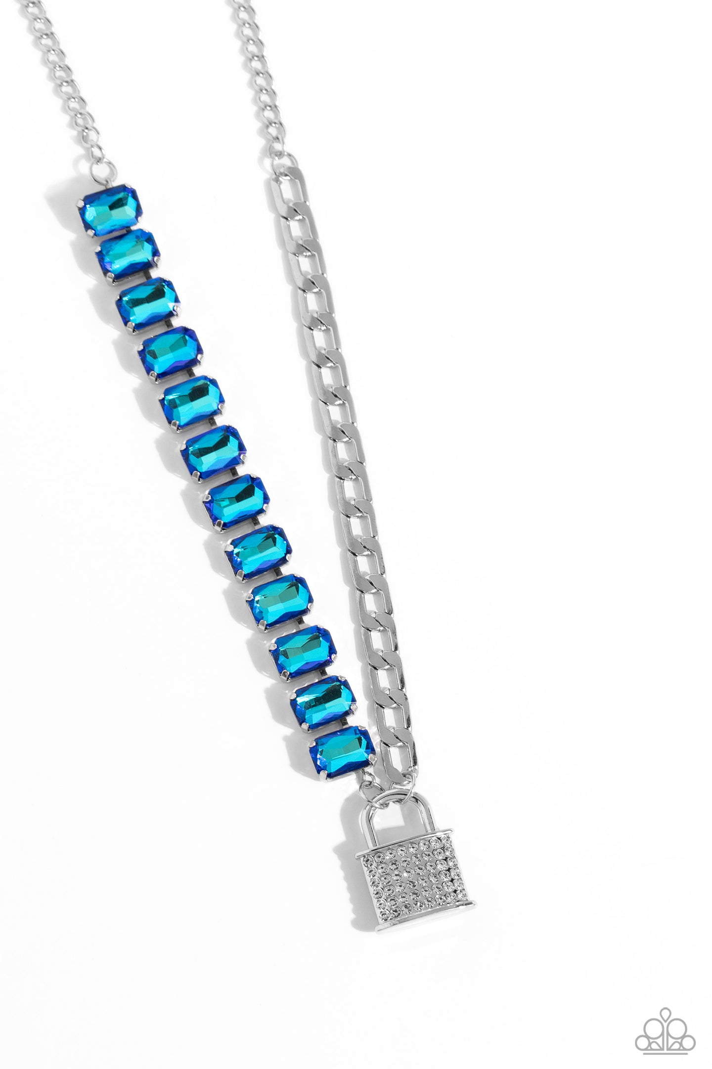 LOCK and Roll - Blue necklace A093