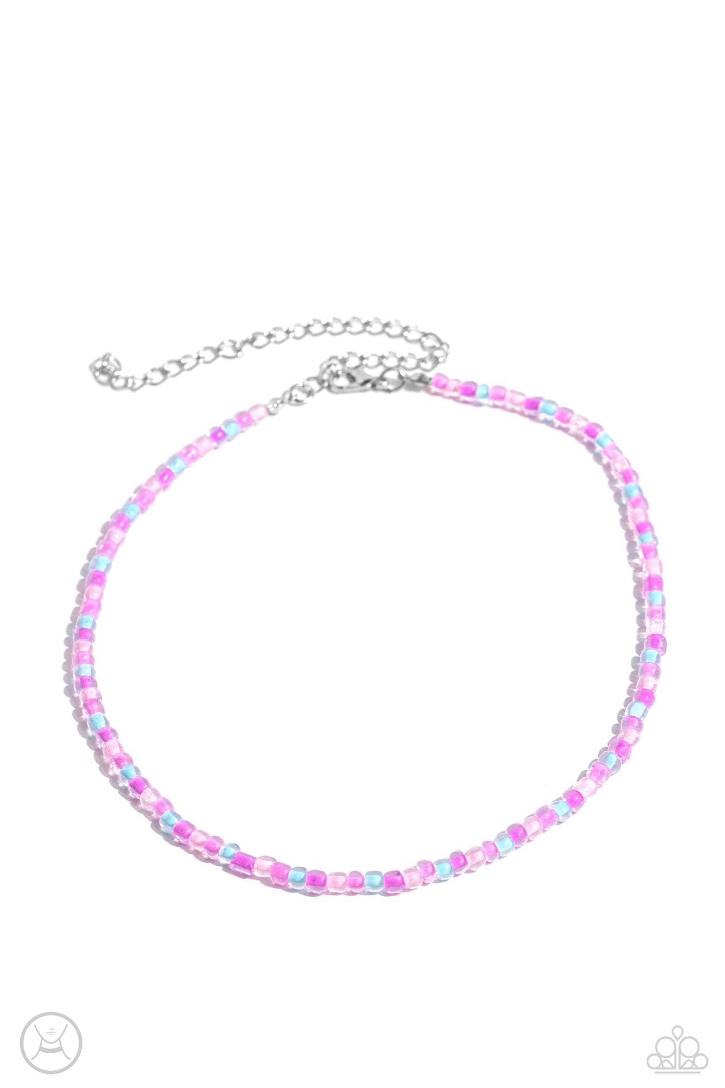 Colorfully GLASSY - Pink necklace A103