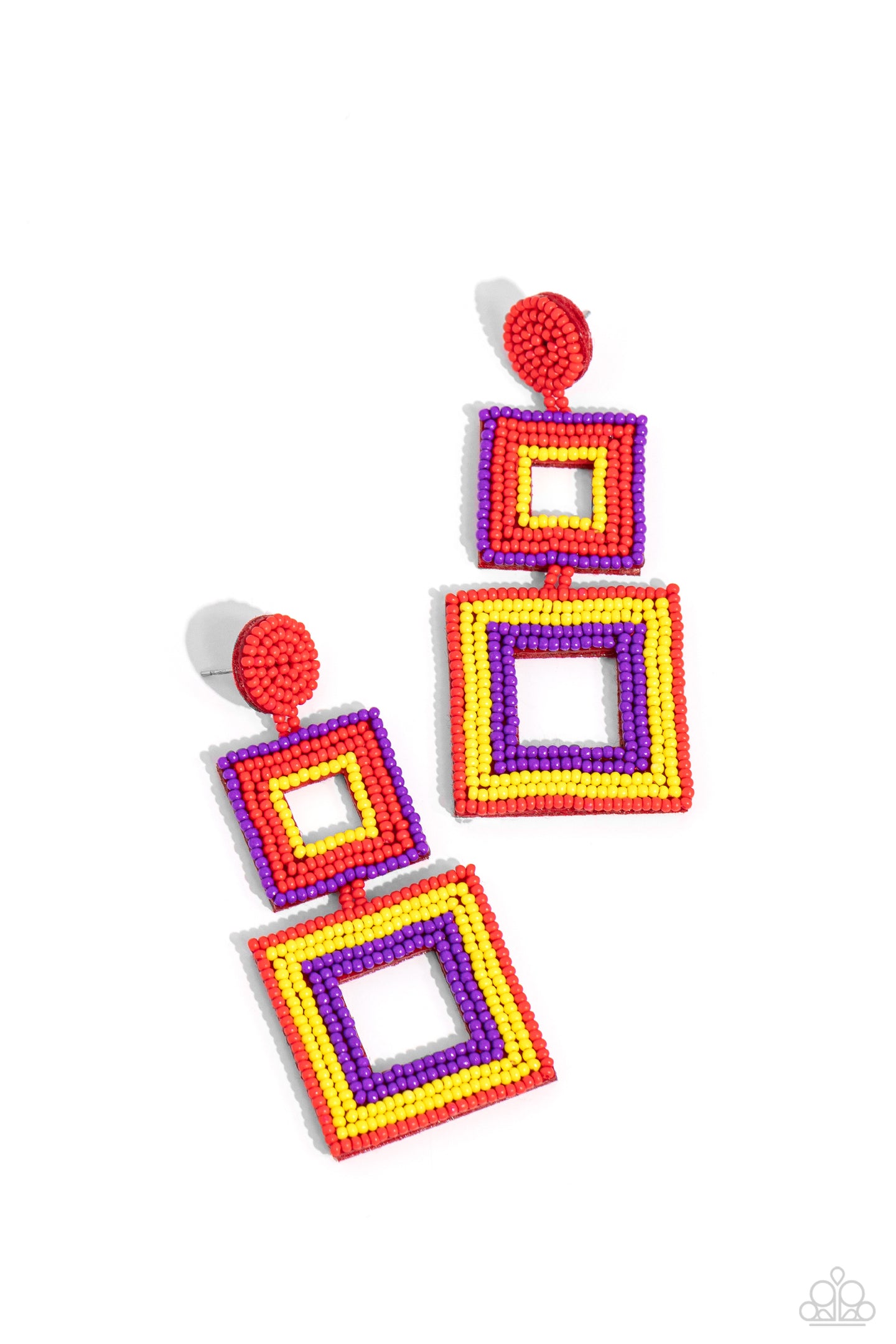 Seize the Squares - Red earring A103