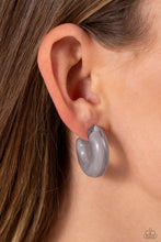Load image into Gallery viewer, Acrylic Acclaim - Silver hoop earring B025
