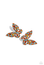 Load image into Gallery viewer, Tilted Takeoff - Orange post earring A096
