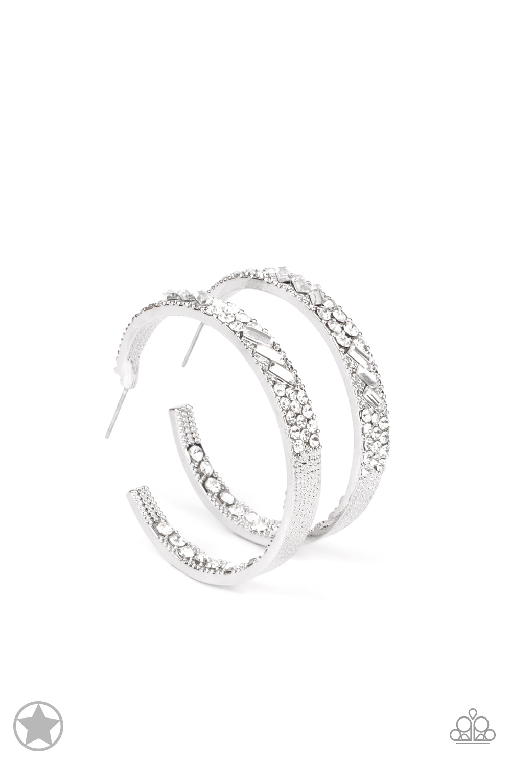 GLITZY By Association - white hoop earring 876