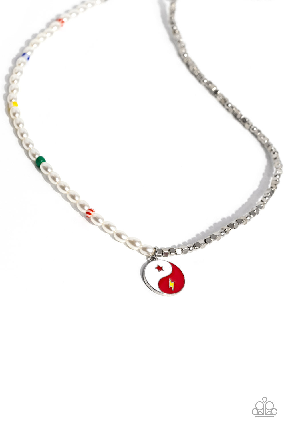 Youthful Yin and Yang - Red necklace  A091