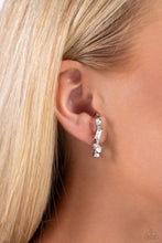 Load image into Gallery viewer, Sliding Shimmer - White  post earring D015
