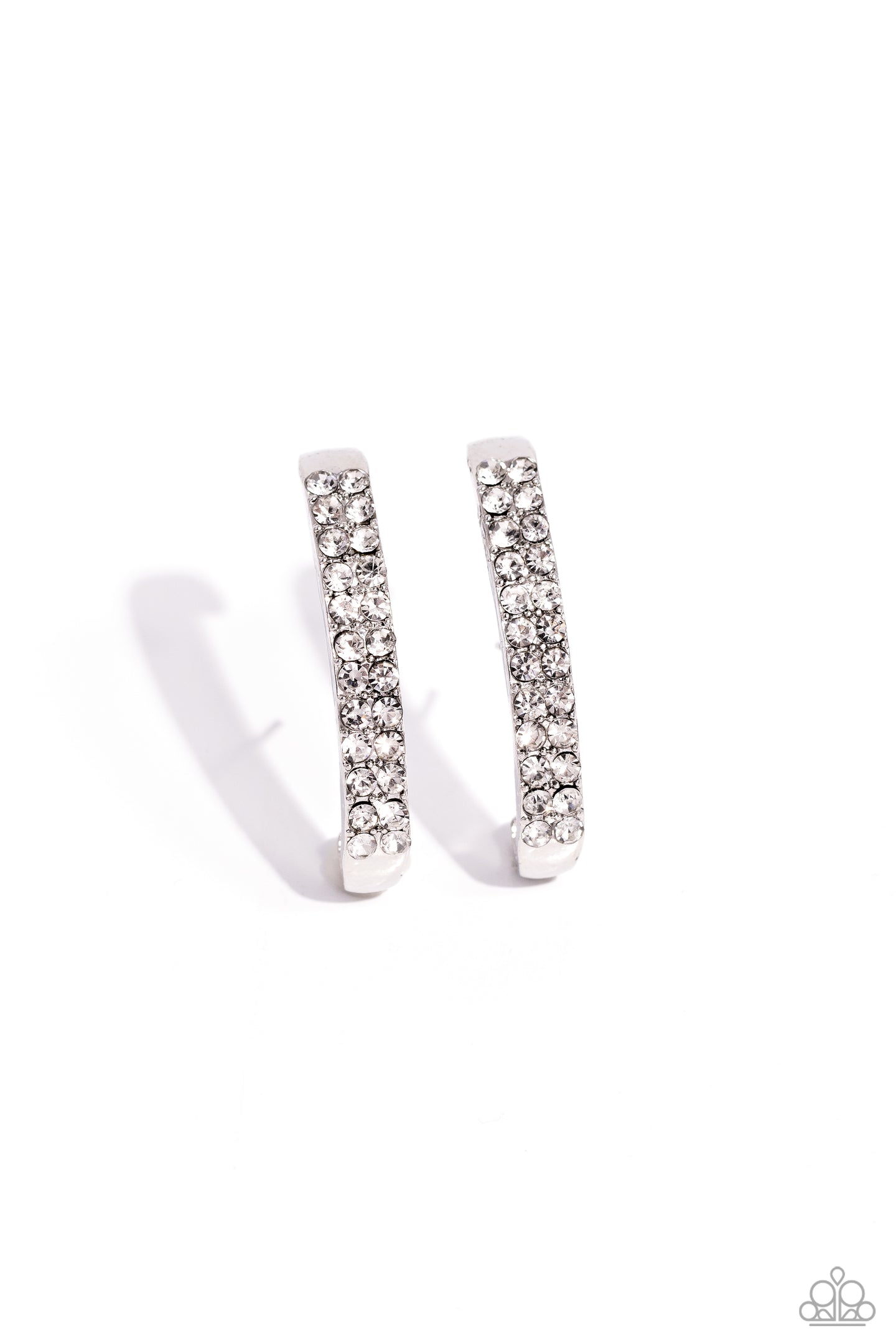 Sliding Series - White earring A095