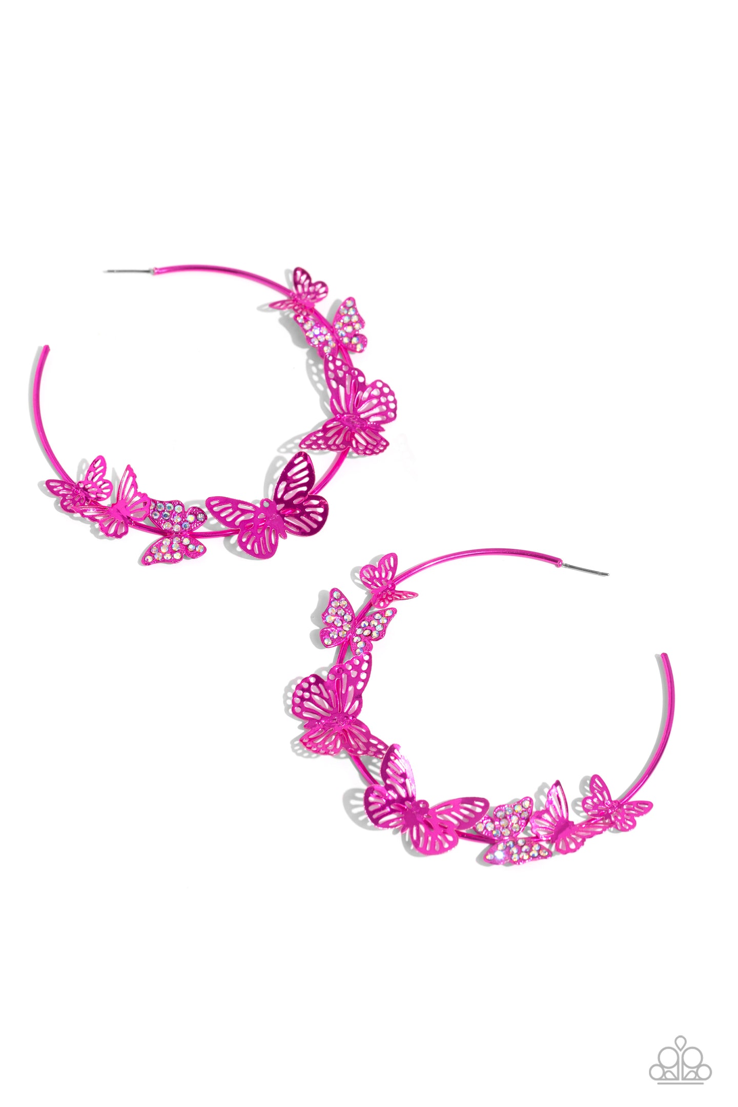 Shimmery Swarm - Pink hoop earring E013