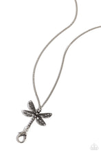Load image into Gallery viewer, Dragonfly Dance - Silver lanyard E013
