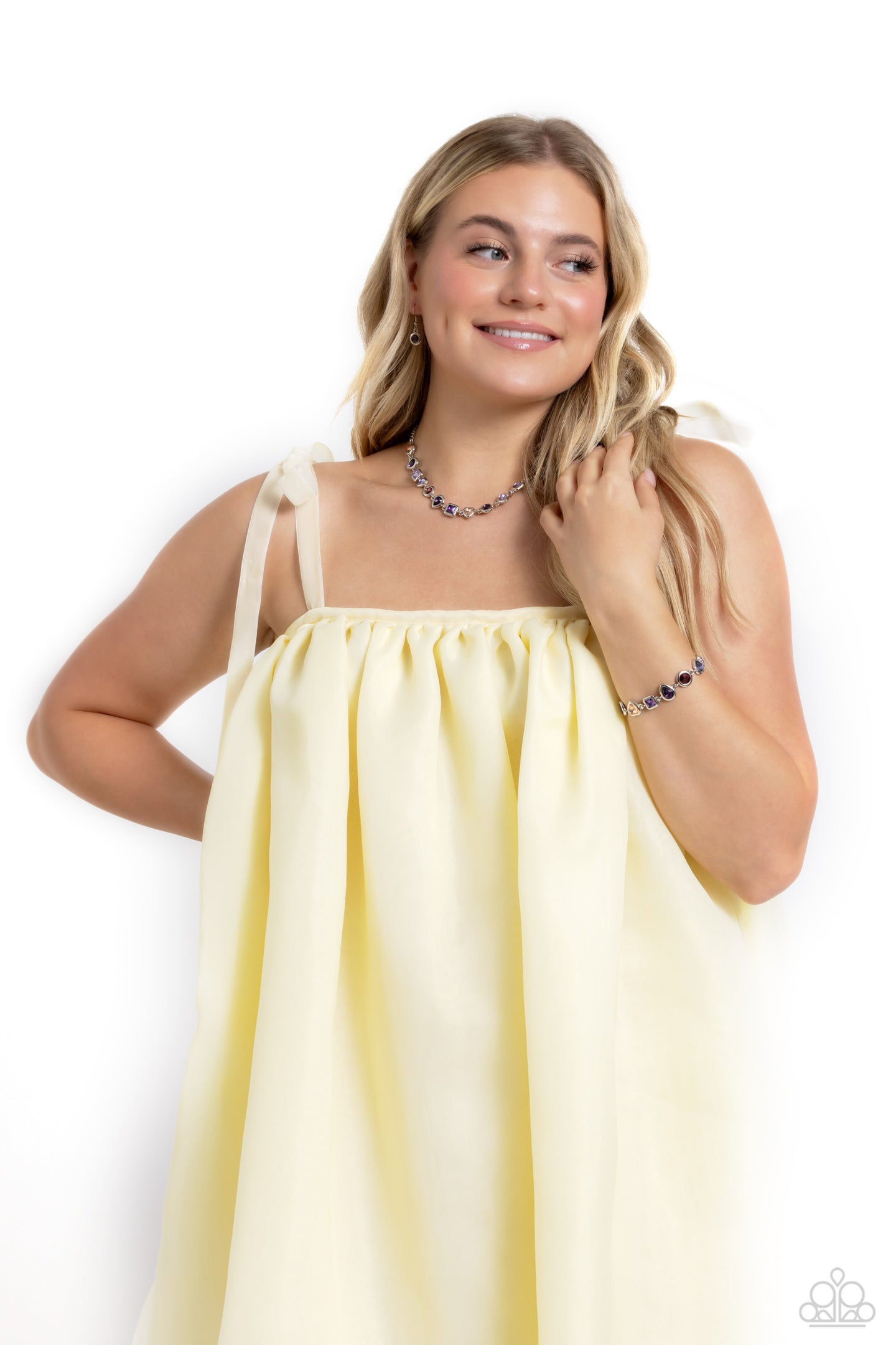 Abstract Admirer - Purple necklace + matching bracelet E008
