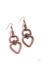 Load image into Gallery viewer, Padlock Your Heart - Copper earring A034

