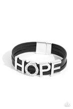 Load image into Gallery viewer, Hopeful Haute - Black bracelet E017
