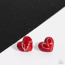 Load image into Gallery viewer, Glimmering Love - Red post earring D061
