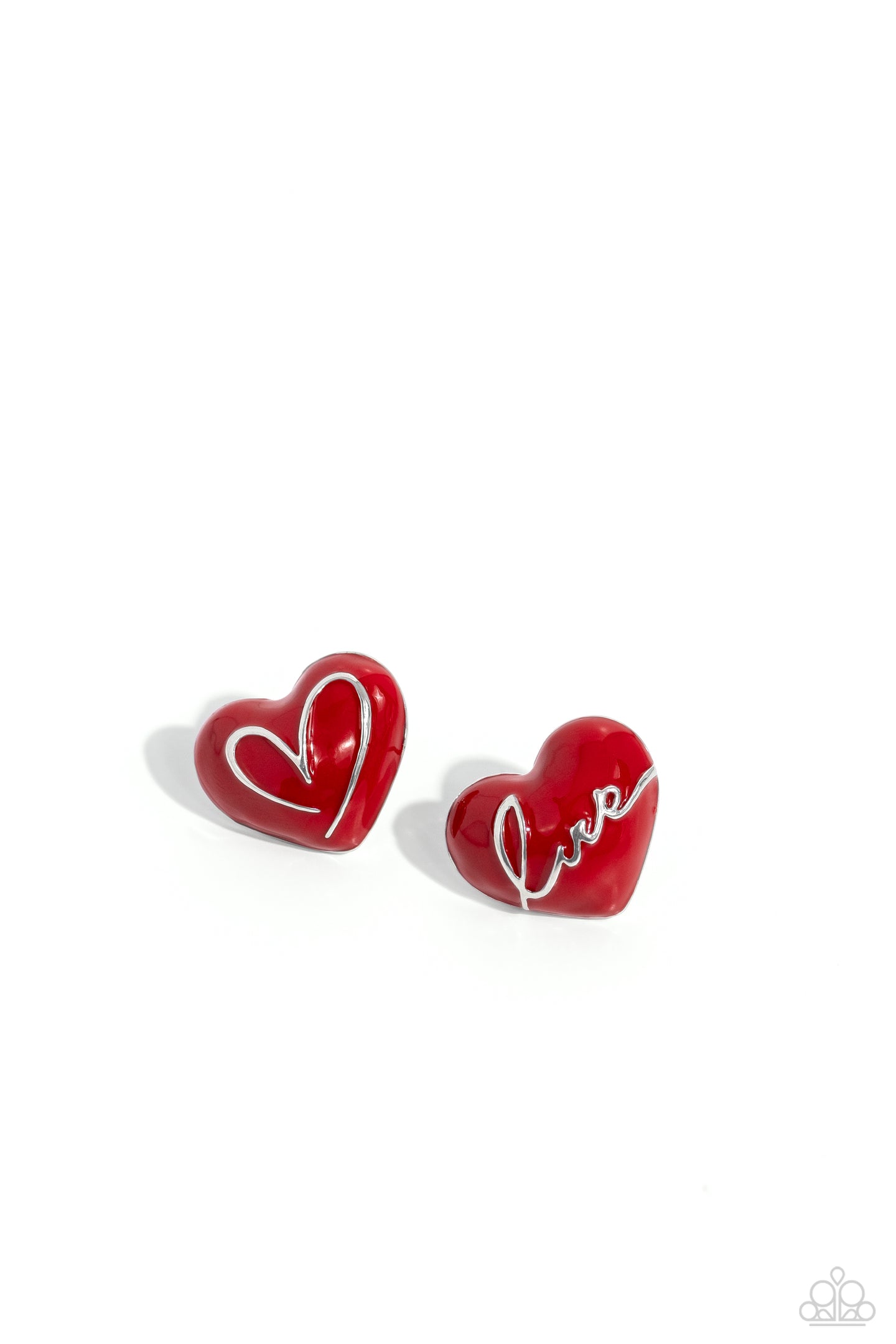 Glimmering Love - Red post earring D061