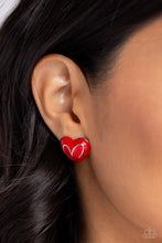 Load image into Gallery viewer, Glimmering Love - Red post earring D061
